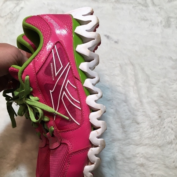 Reebok Zig Tech Shark pink/green sneakers size 6.5 - Picture 5 of 10